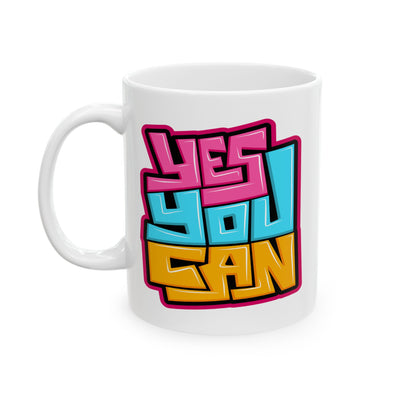 Motivation Mug - Yes You Can Graffiti