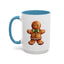 Christmas Mug - Gingerbread Man Green Bow