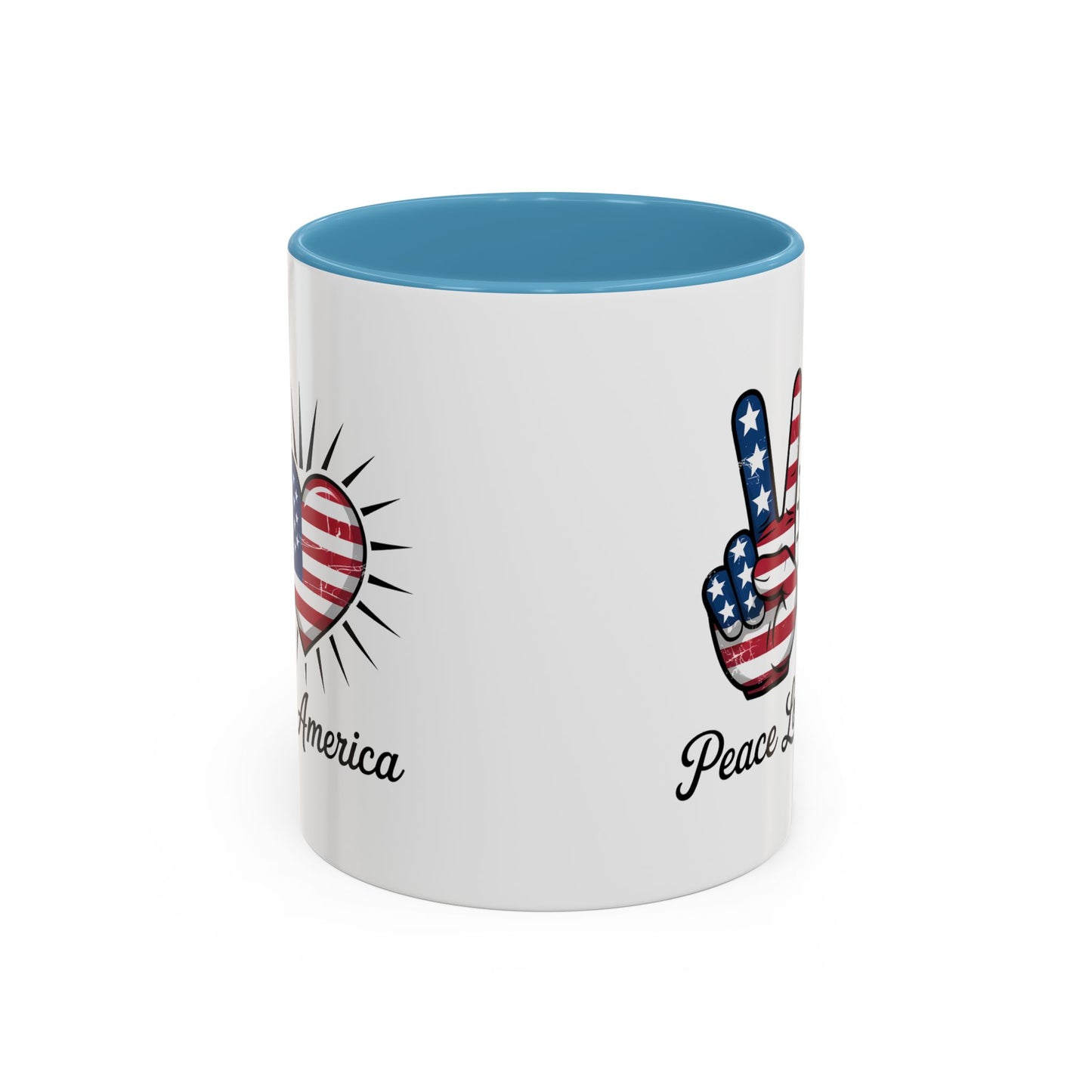 4th of July Mug - Peace Love America