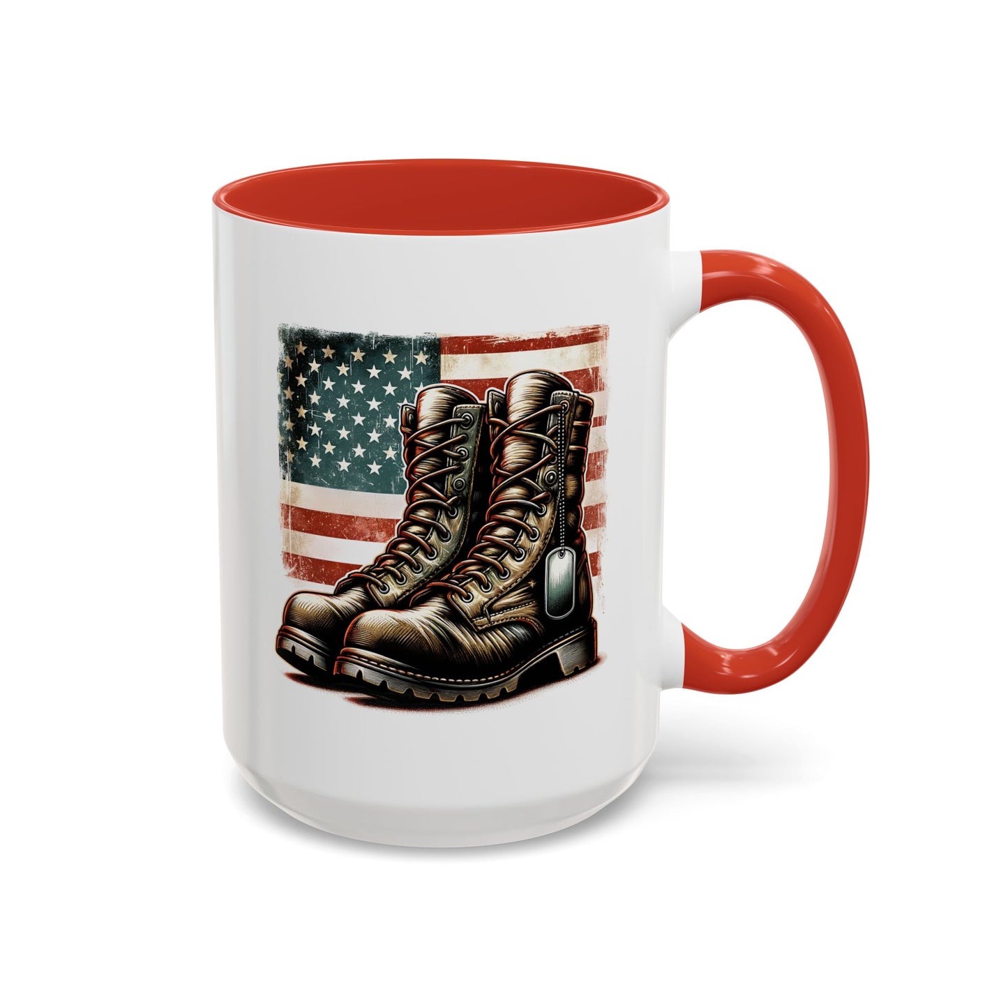 4th of July Mug - Fallen Soldier Boots Flag