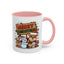 Christmas Mug - Merry Christmas Red & Green Text Reindeer Snowman