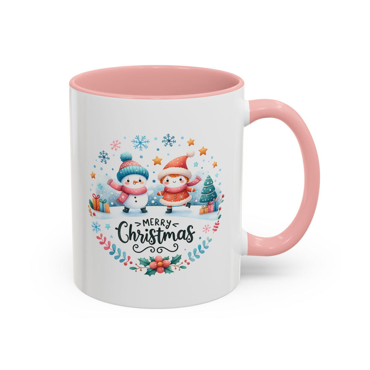 Chistmas Mug - Merry Christmas Snowman and Snowlady