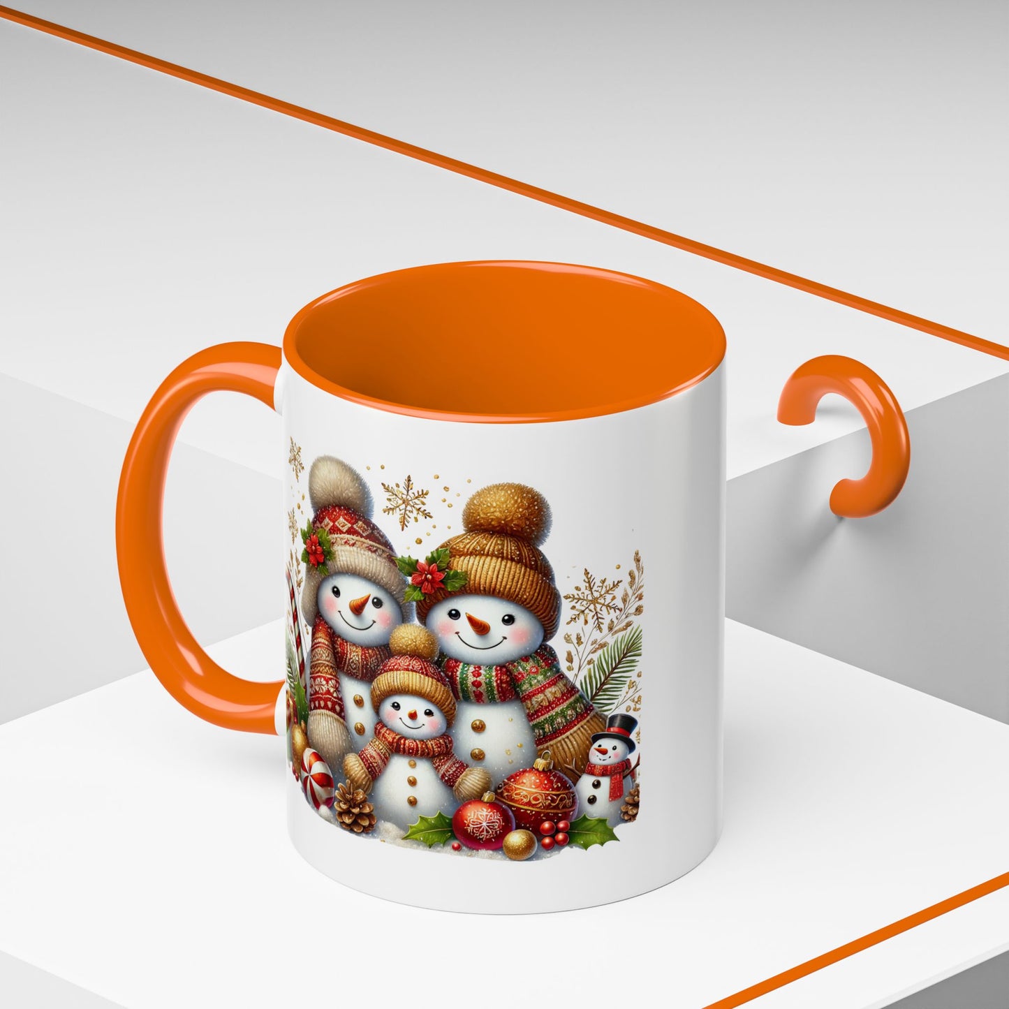 Christmas Mug - Gold Snowman Family