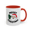 Christmas Mug - Merry Christmas Black Text Santa Tree