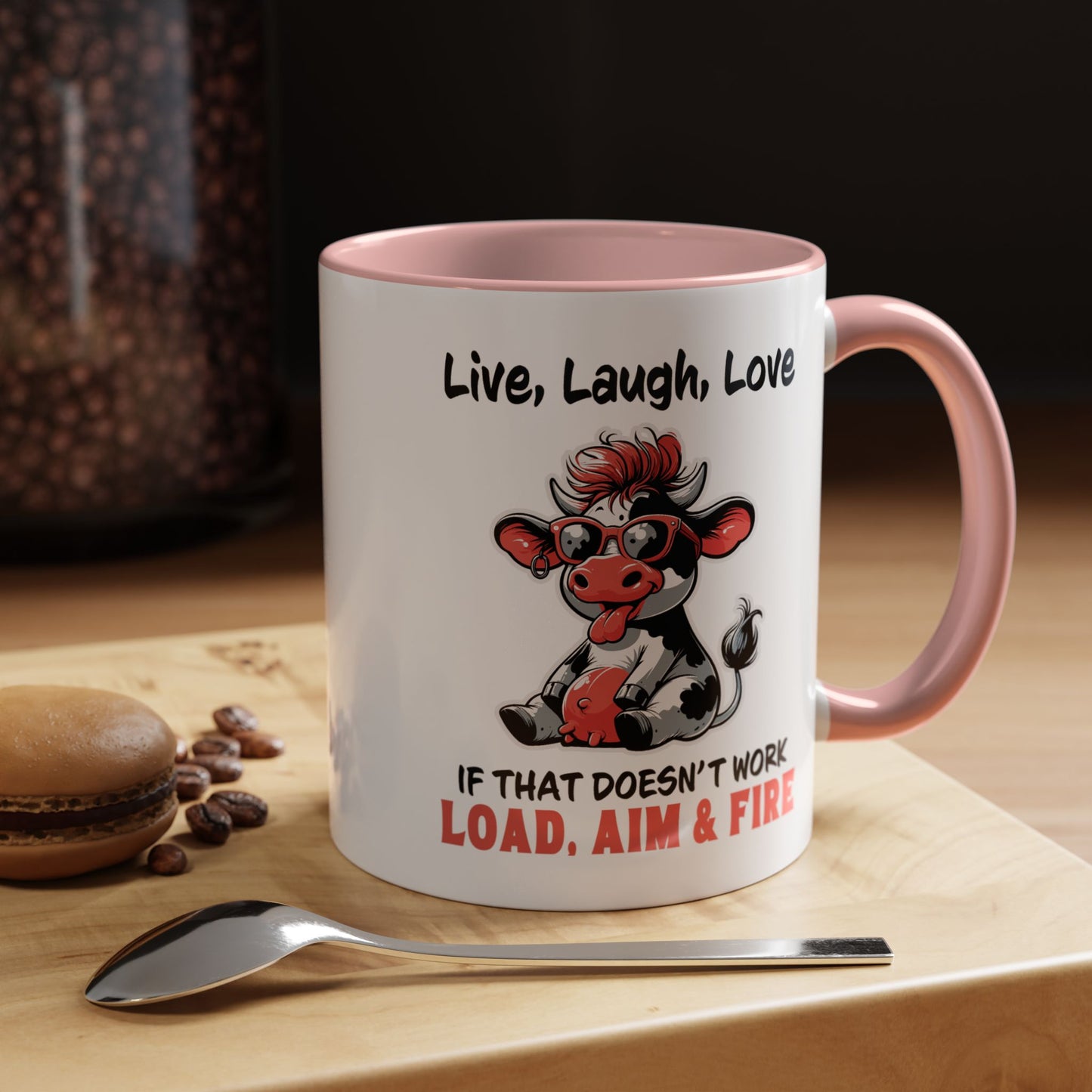 Humor Mug - Live Laugh Love Cow