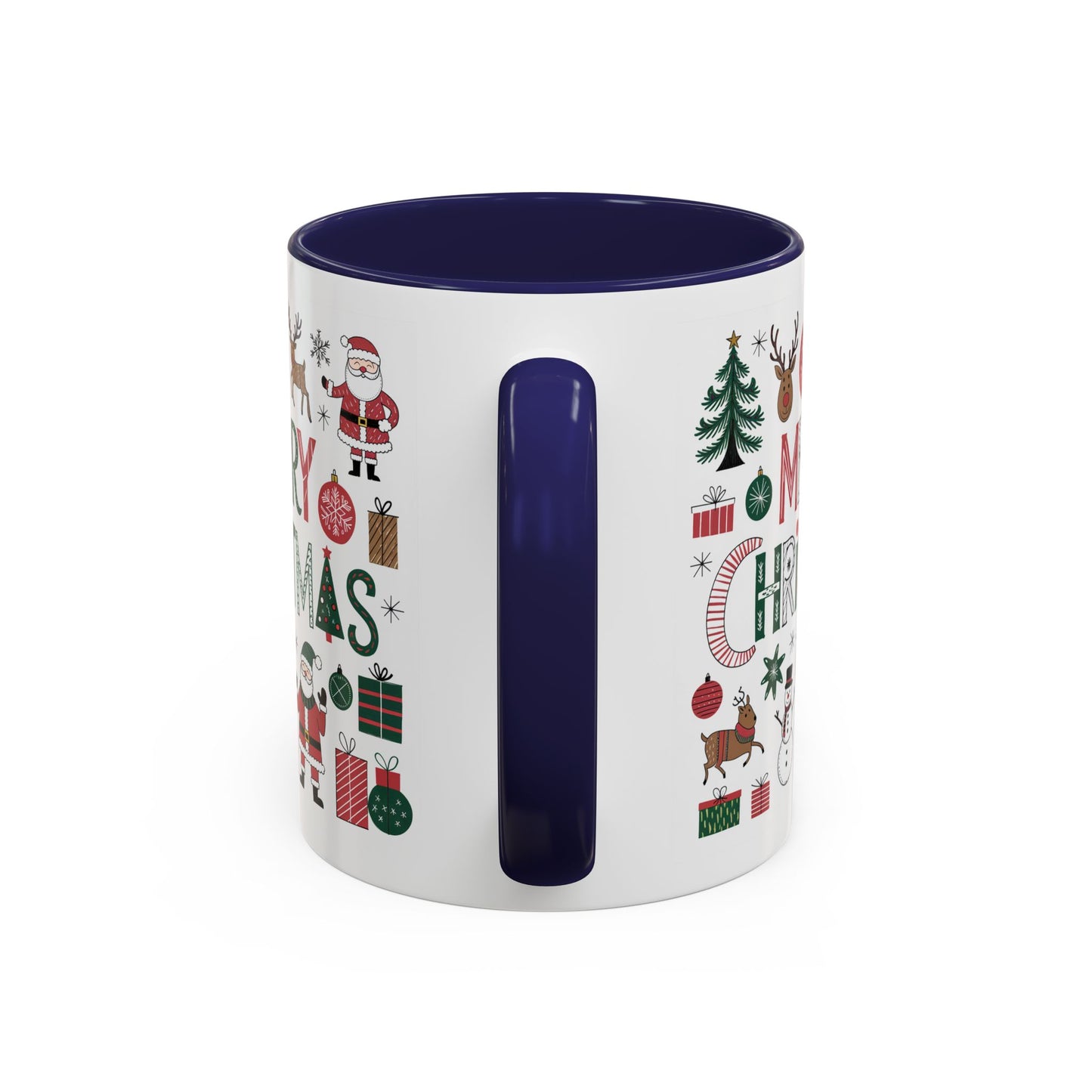 Christmas Mug - Merry Christmas Red White & Green Text Collage