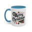 Christmas Mug - Merry Christmas Black Text Star Stocking Ornament Candy Cane