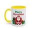 Christmas Mug - Merry Christmas Green & Red Text Santa Presents