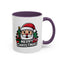 Christmas Mug - Merry Christmas White & Black Text Santa Trees Presents