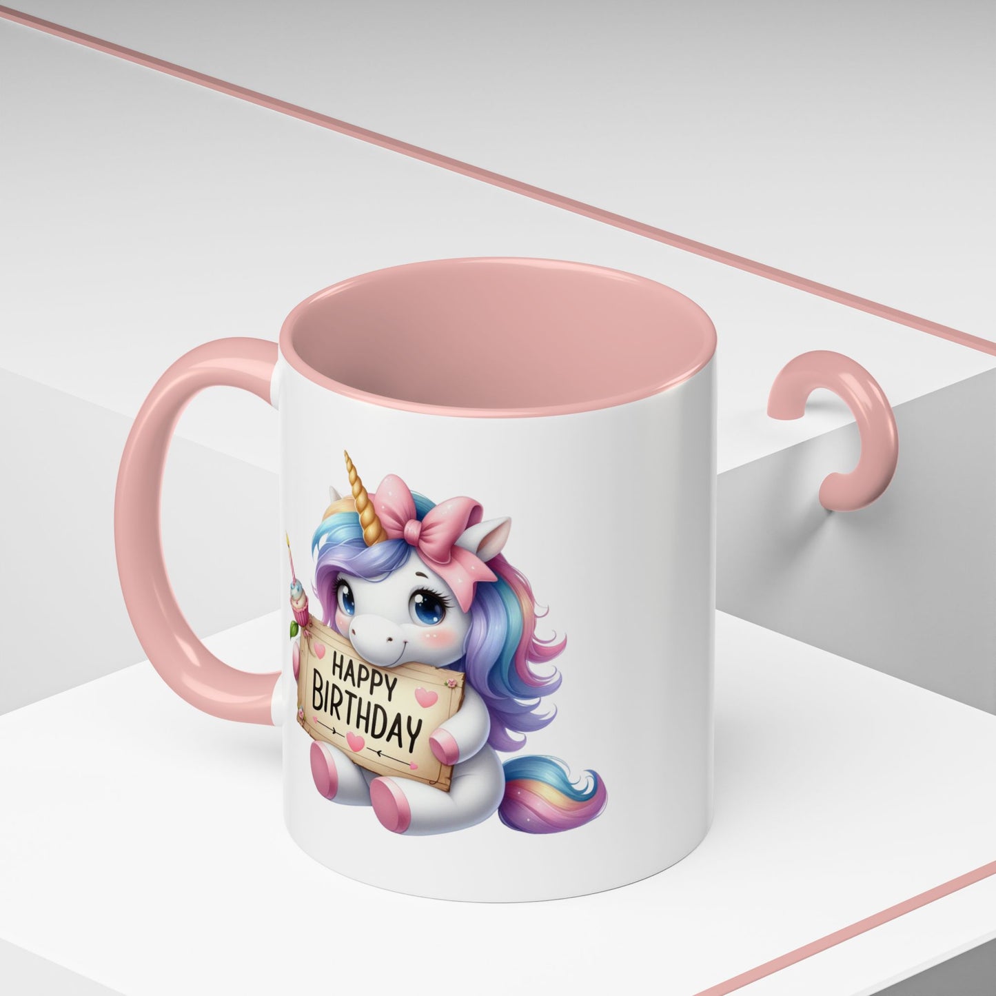 Birthday Mug - Girl Unicorn Happy Birthday Sign