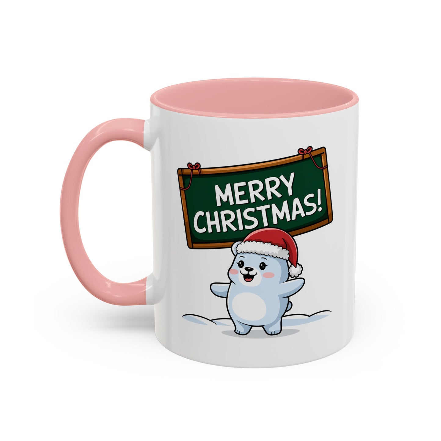 Christmas Mug - Merry Christmas White Text Seal Pup