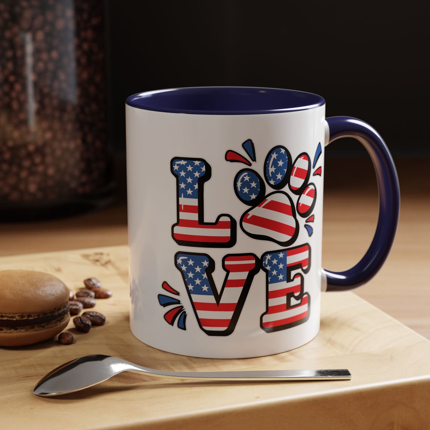 4th of July Mug - Animal Love USA Flag