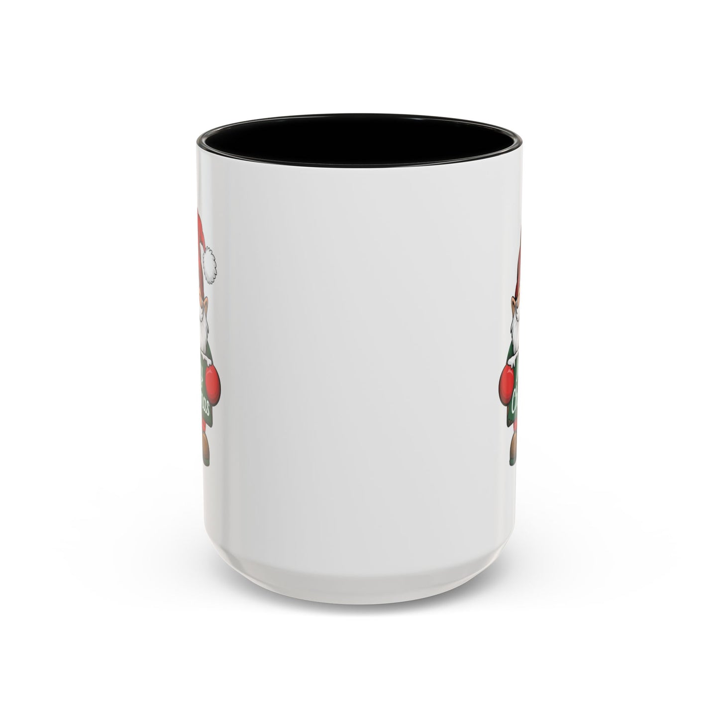 Christmas Mug - Merry Christmas White & Green Text Gnome Snow