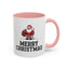Christmas Mug - Merry Christmas Black Text Santa Walking