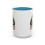 Christmas Mug - Merry Christmas Maroon Text Camper Trees