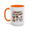 Christmas Mug - Red Green & Gold Text Reindeer Snowman Penguin