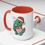 Christmas Mug - Merry Christmas Red Text Dinosaur Tree