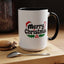Christmas Mug - Merry Christmas Black Text Hat Candy Cane Mistletoe