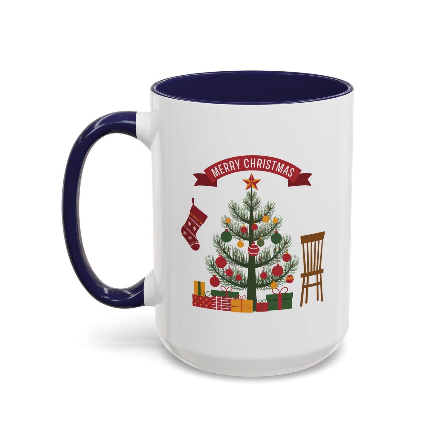 Christmas Mug - Merry Christmas Banner Tree Presents