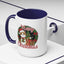 Christmas Mug - Merry Christmas Red Text Cat Presents Wreath
