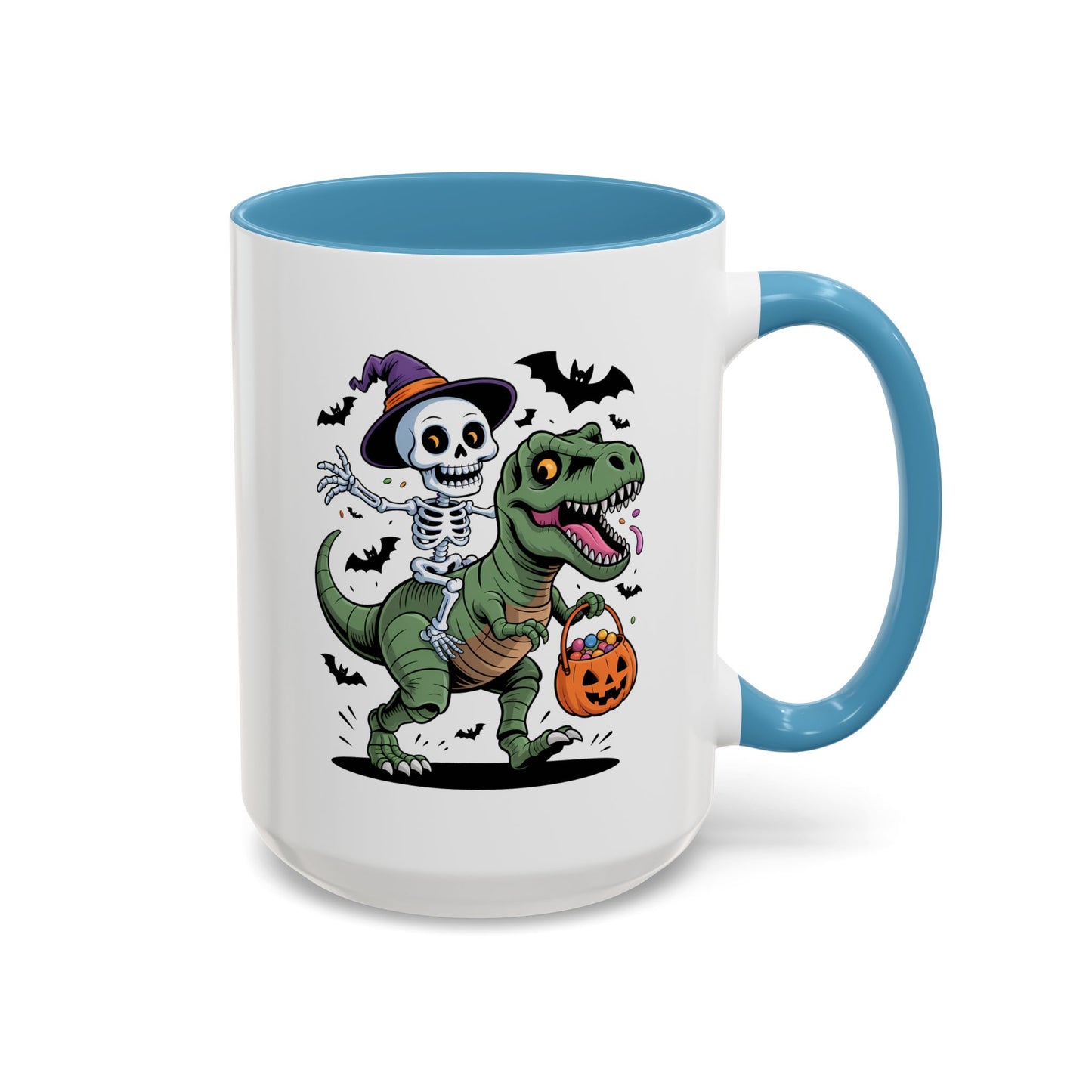 Halloween Mug - Skeleton Riding Dinosaur