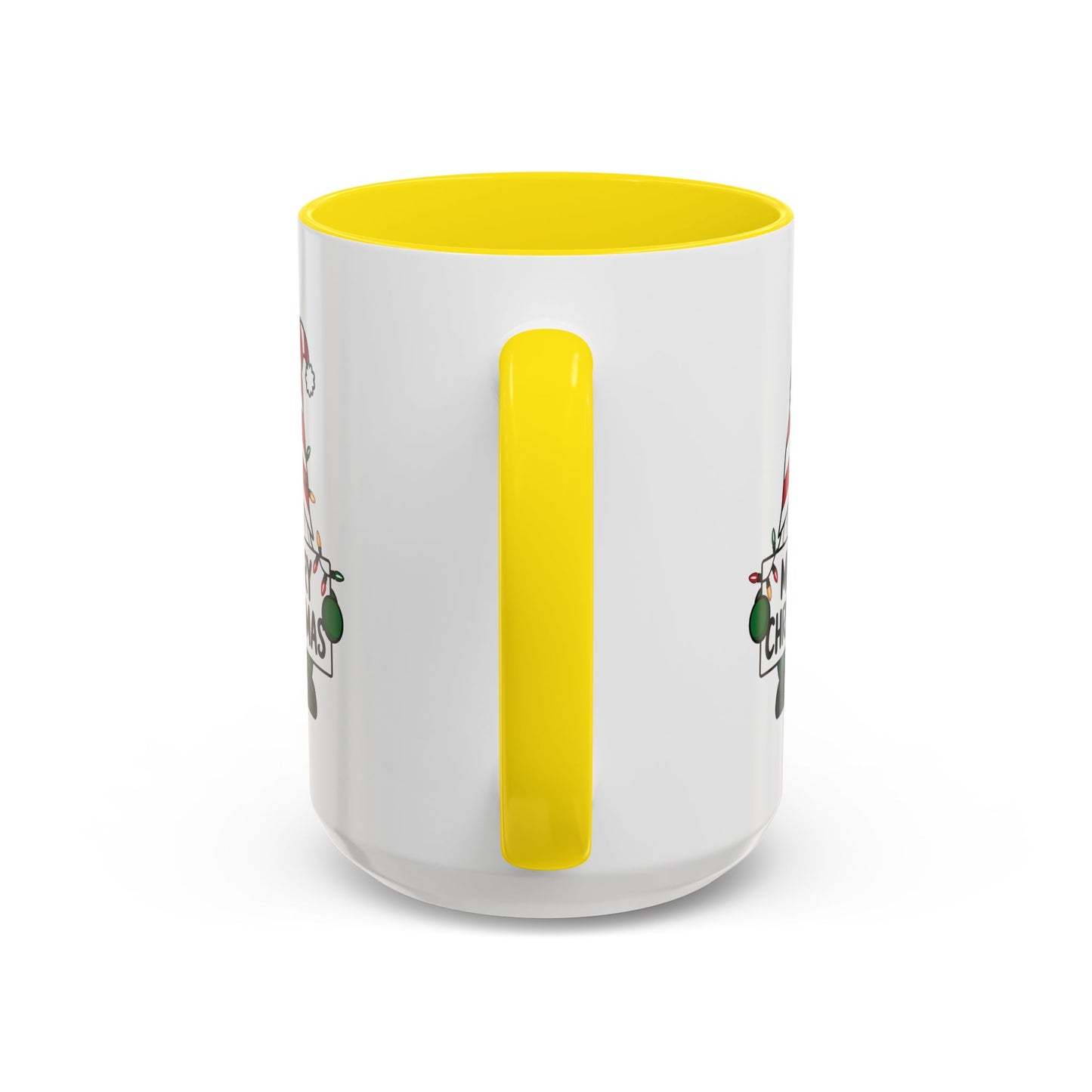 Christmas Mug - Merry Christmas Black Text Gnome Lights