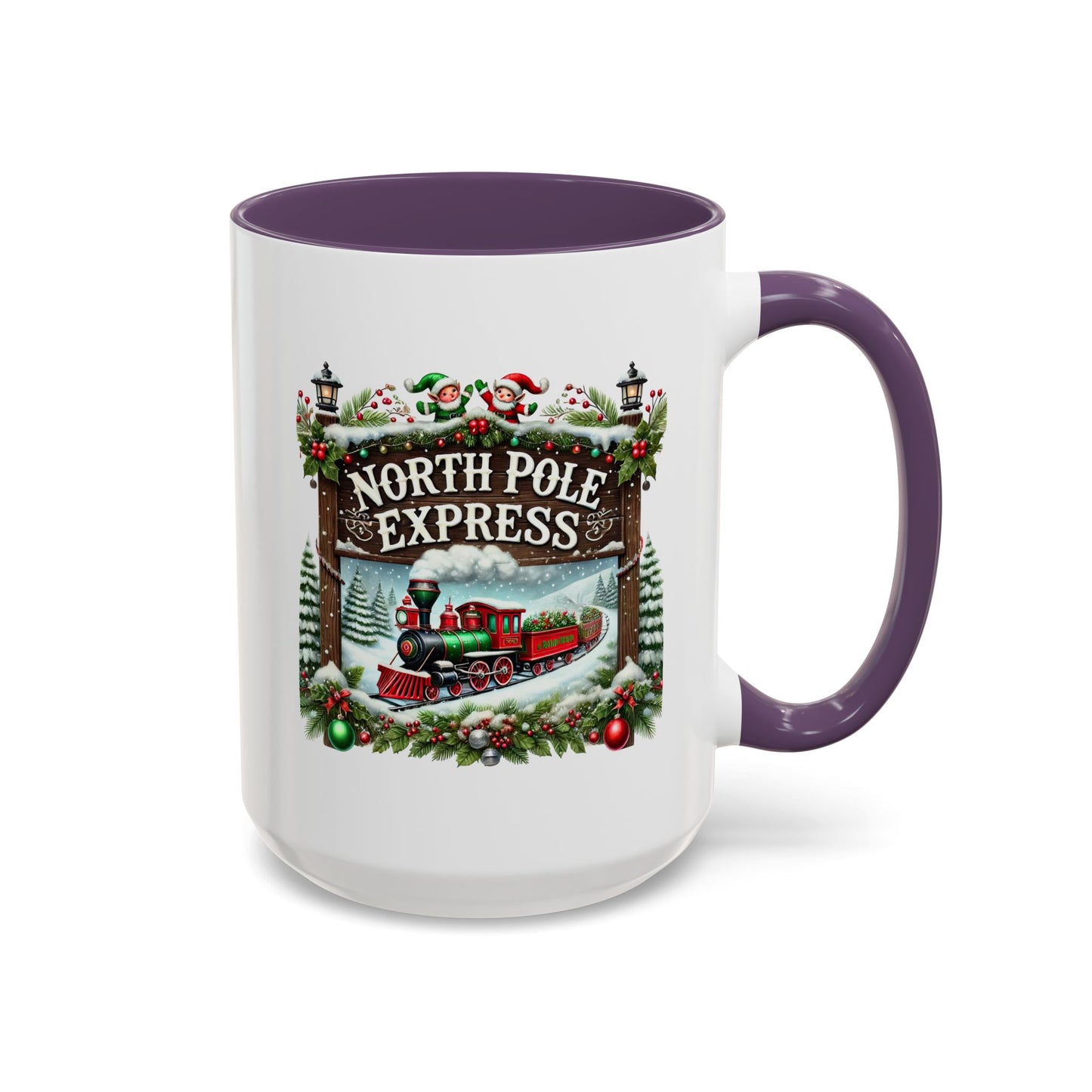 Christmas Mug - North Pole Express Steam Locomotive Decorations
