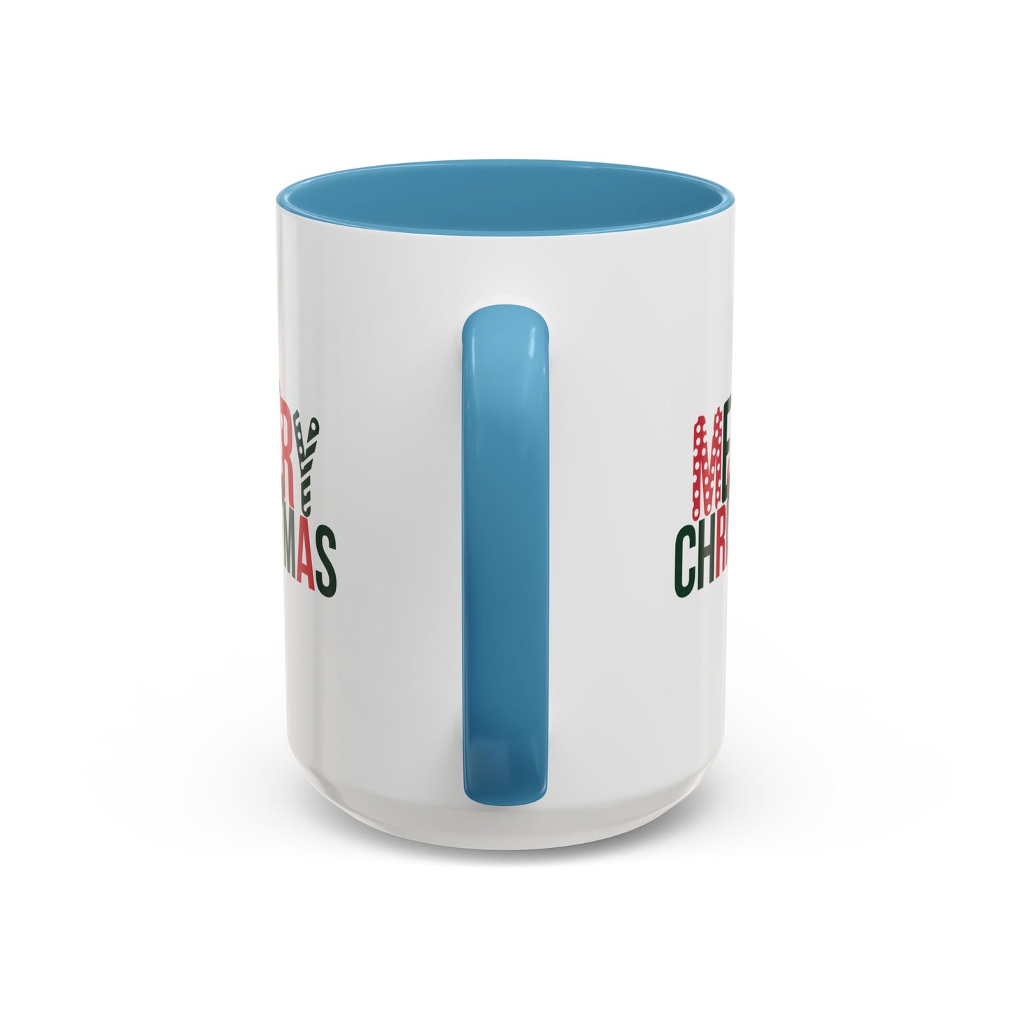 Christmas Mug - Merry Christmas Green & Red Text Santa