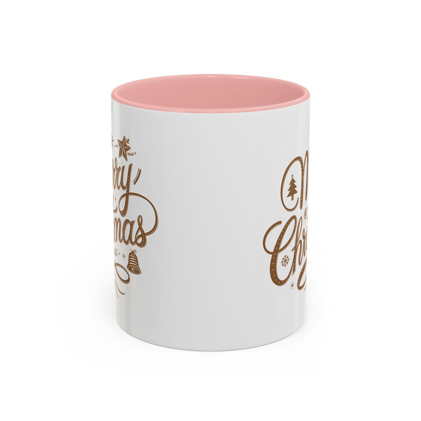 Christmas Mug - Merry Christmas Gold Text Tree Star Ornaments