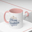 Christmas Mug - Merry Christmas Blue Text Gold Ornaments