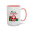 Christmas Mug - Merry Christmas Green & Red Text Santa Presents