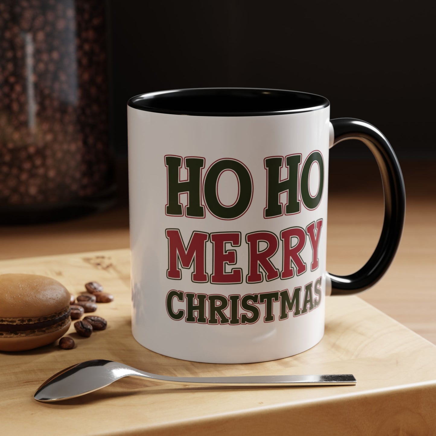 Christmas Mug - Ho Ho Ho Merry Christmas Red & Green Text 4