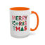 Christmas Mug - Merry Christmas Red Green & Gold Decorative Text