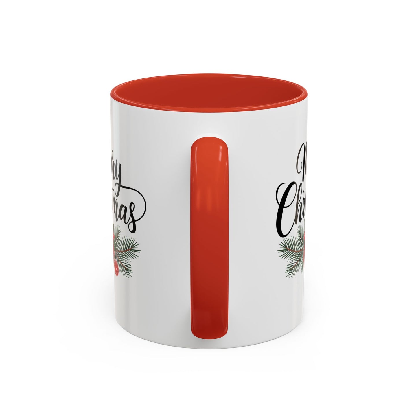 Christmas Mug - Merry Christmas Black Text Mistletoe