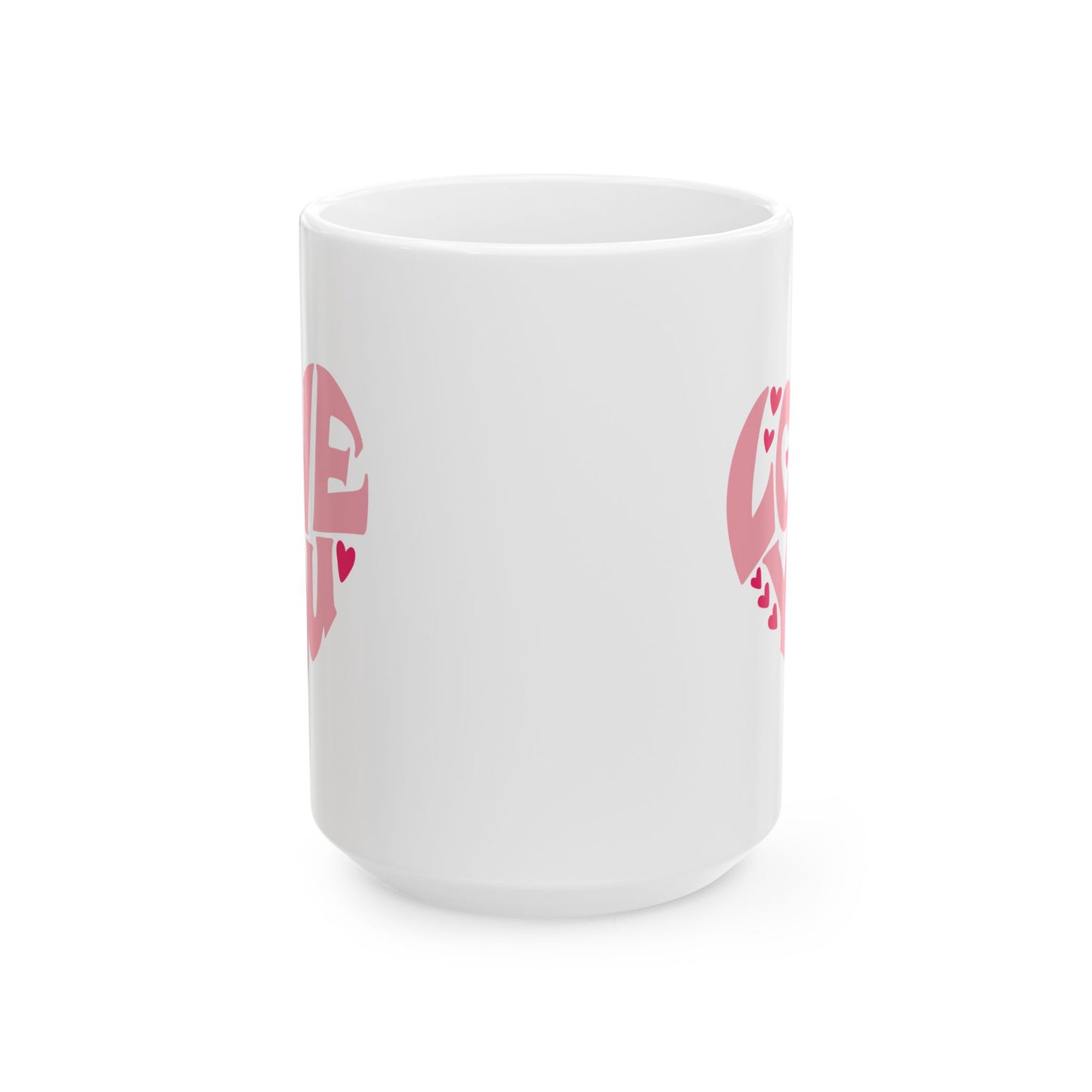 Anniversary Mug - Love You Heart Shaped Lettering