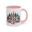 Christmas Mug - Merry Christmas Tartan Text Trees Presents