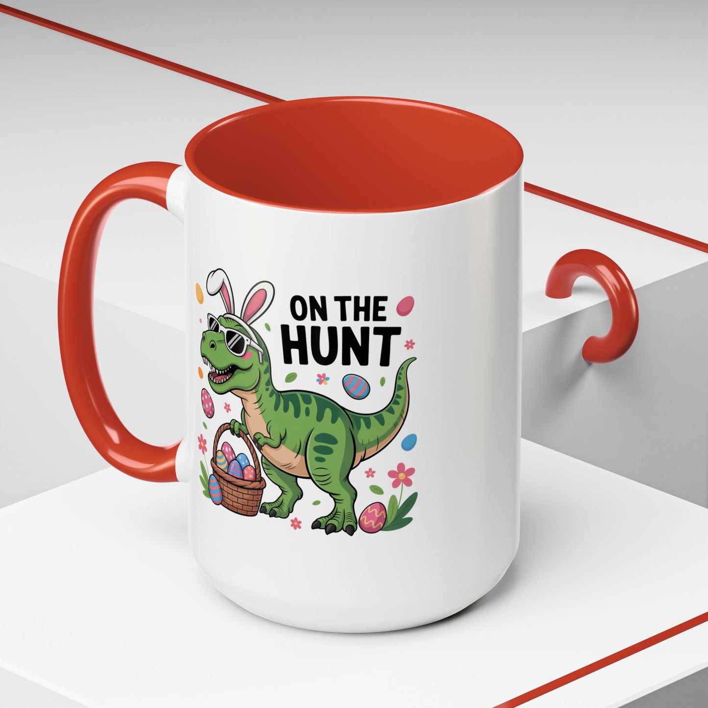 Easter Mug - On The Hunt Dinosaur