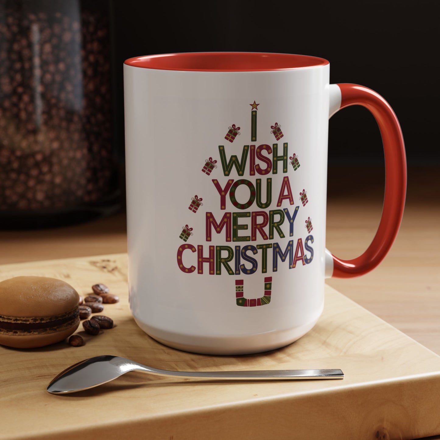 Christmas Mug - I Wish You a Merry Christmas Present Treee