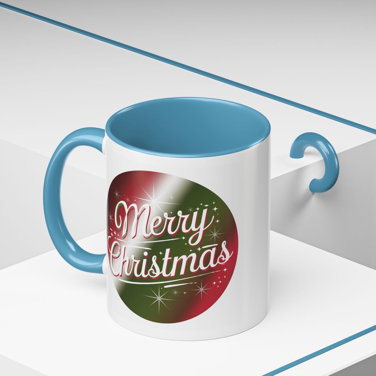 Christmas Mug - Merry Christmas White and Red Text Decoration