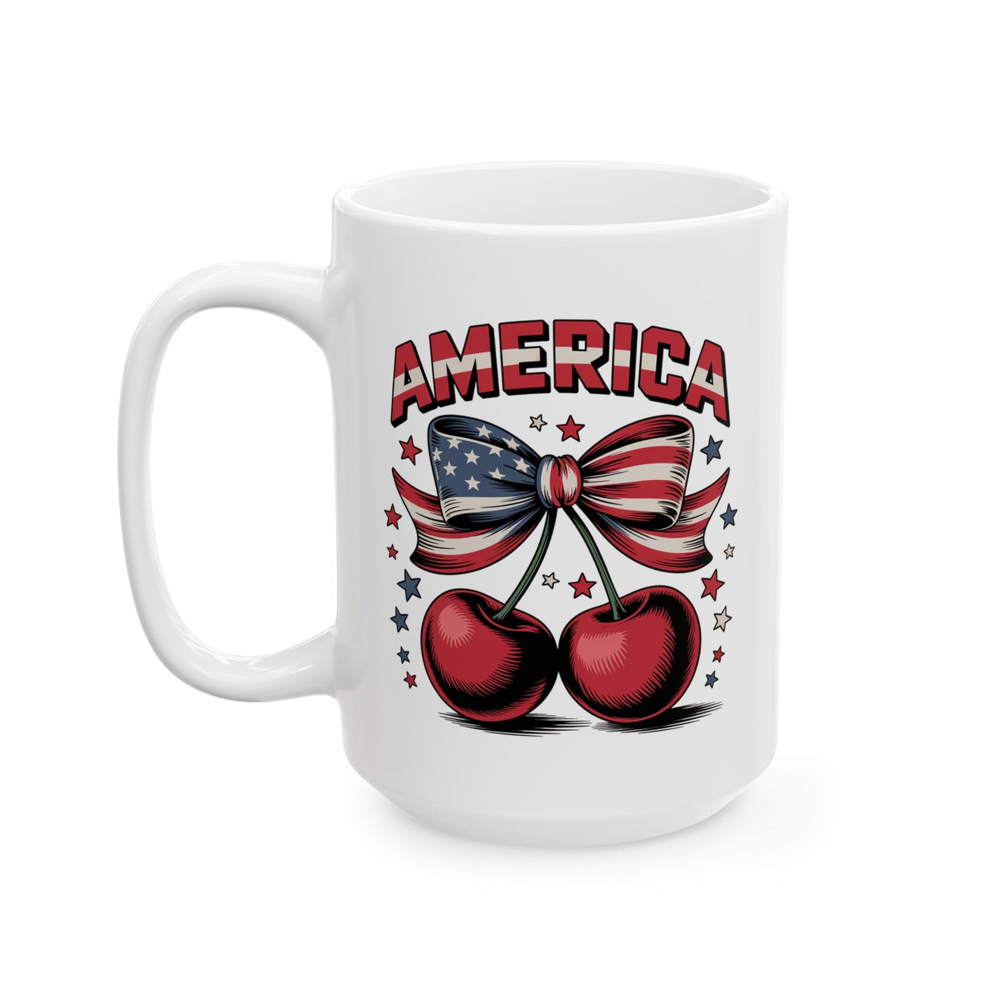 4th of July Mug - America Cherry Bow