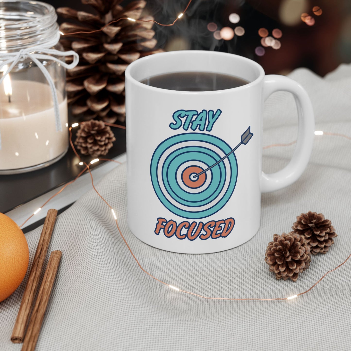 Motivation Mug - Stay Focused Arrow