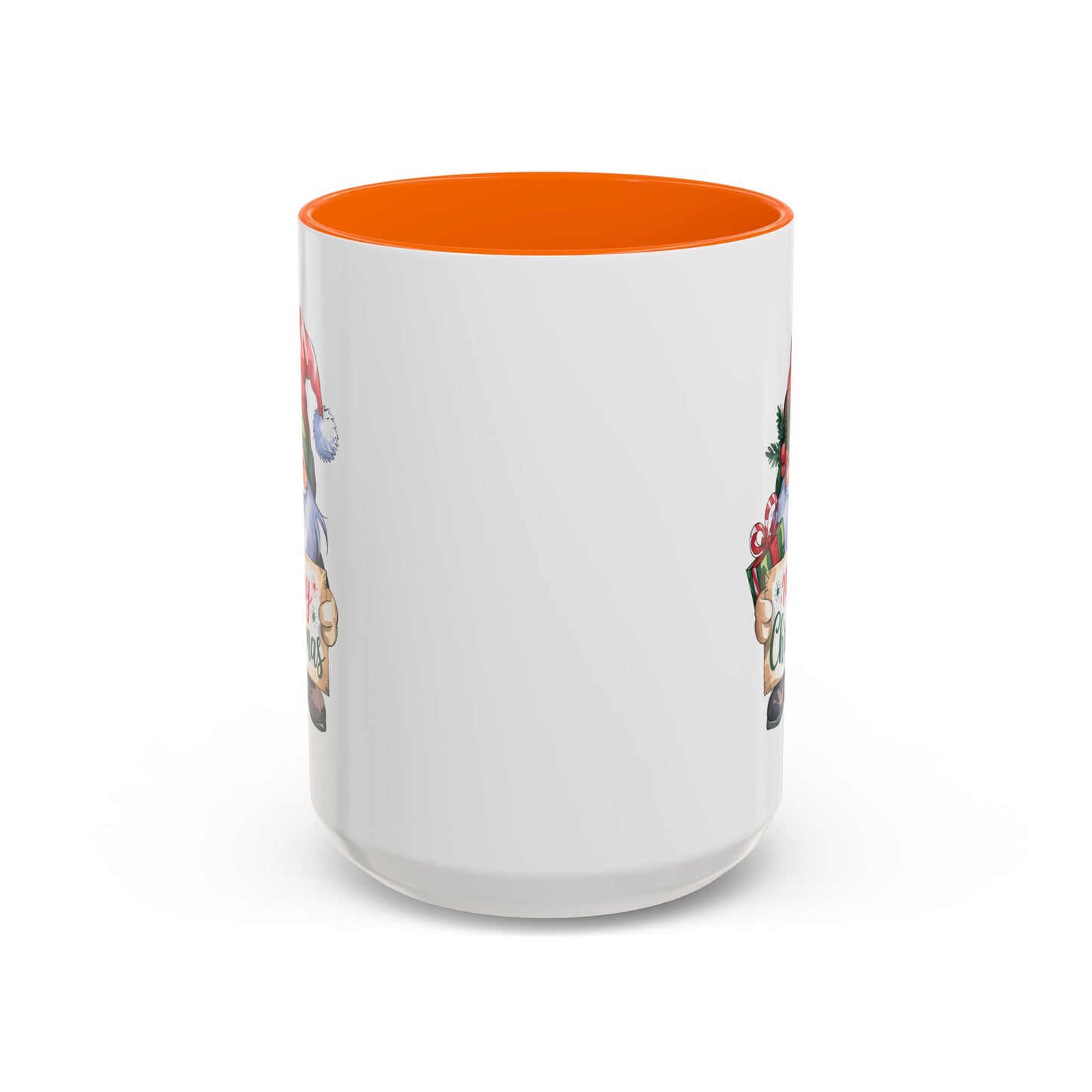 Christmas Mug - Merry Christmas Red & Green Text Gnome Present