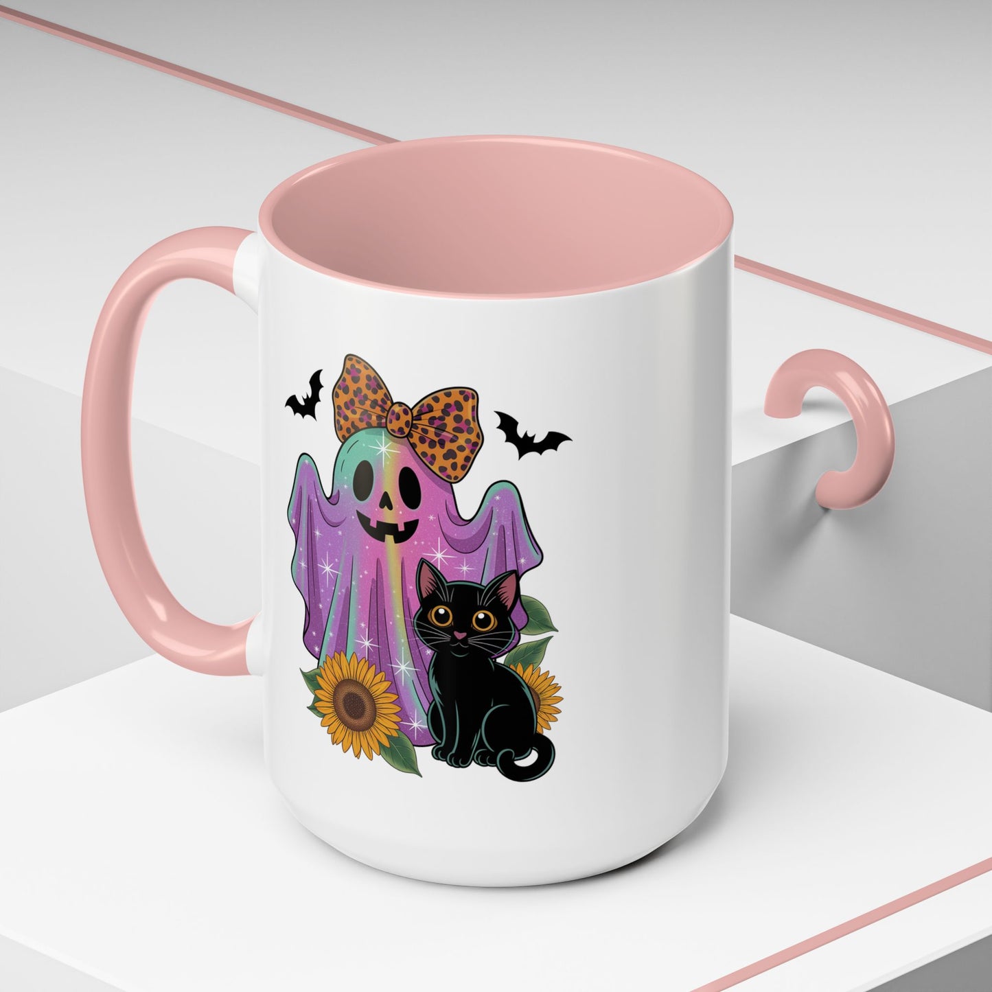Halloween Mug - Cute Ghost With Cat