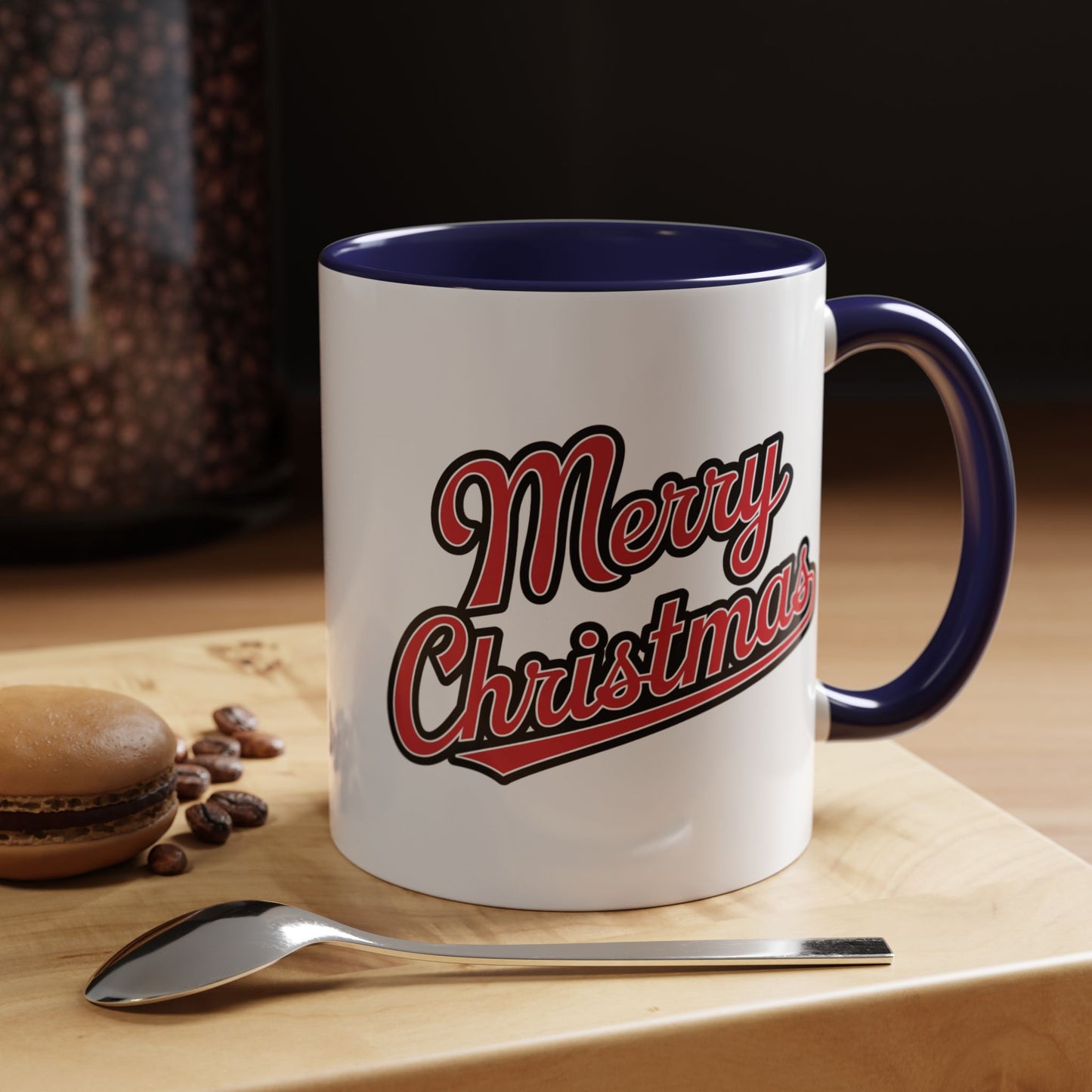 Christmas Mug - Merry Christmas Red & Black Baseball Text
