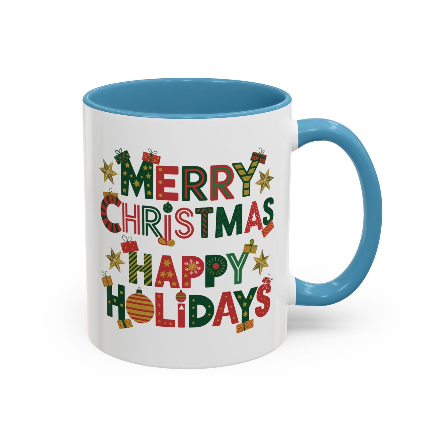 Christmas Mug - Merry Christmas Happy Holidays Decorative Text