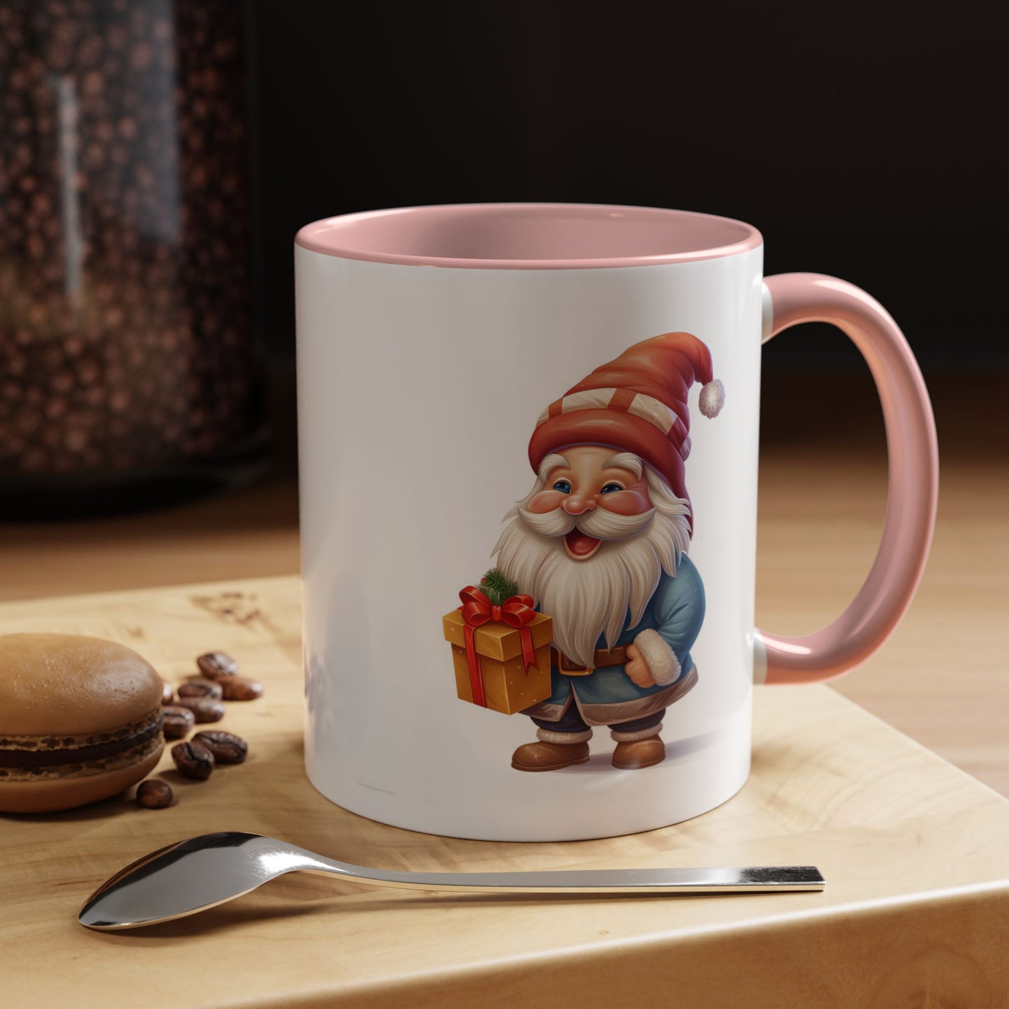 Christmas Mug - Old Gnome with Present