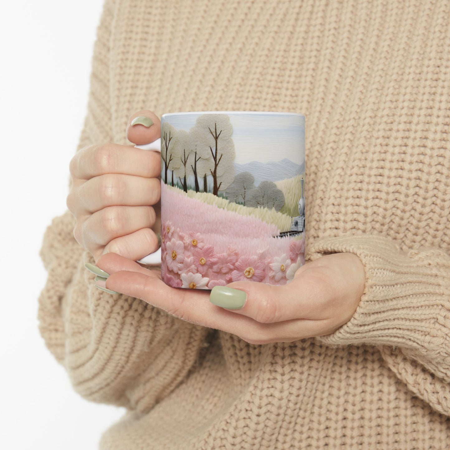 Artistic Mug - Felted Train 1