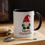 Christmas Mug - Merry Christmas Green & Red Text Gnome Candy Cane