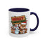 Christmas Mug - Merry Christmas Red & Green Text Reindeer Snowman