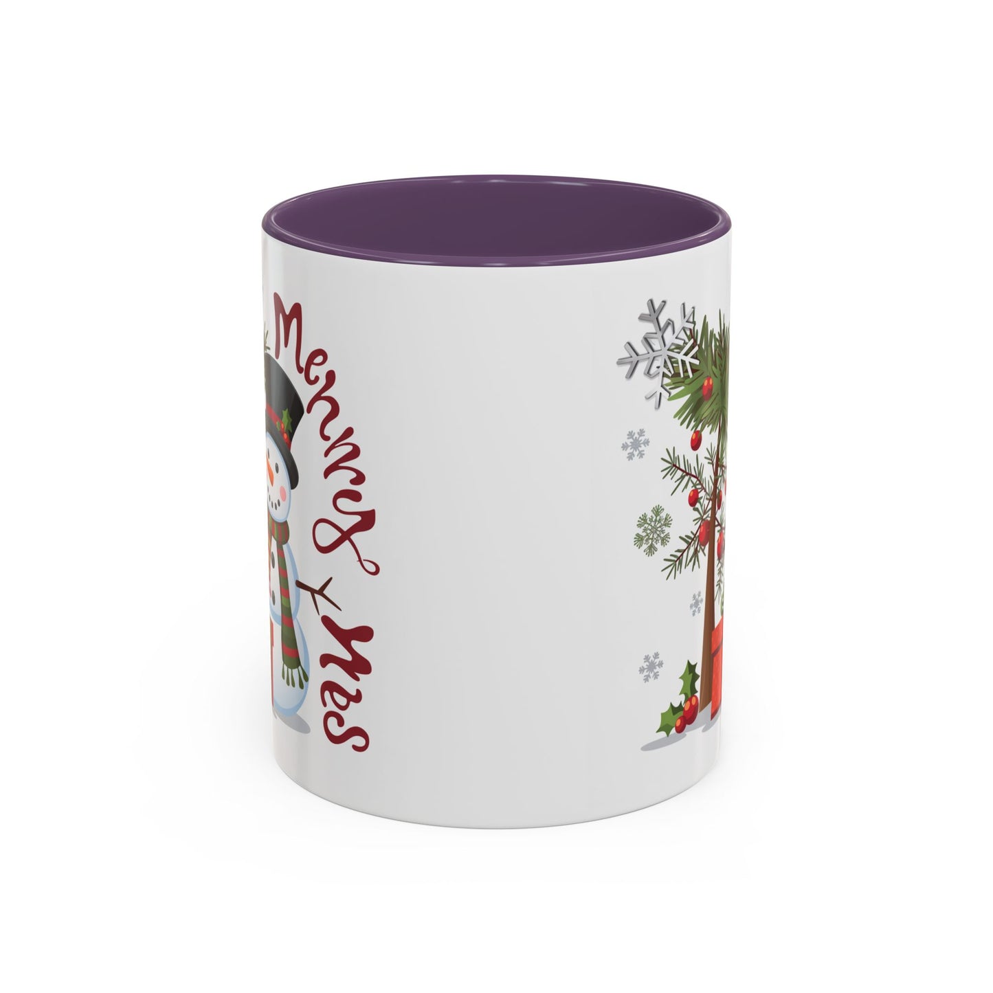 Christmas Mug - Merry Xmas Snowman Tree Present